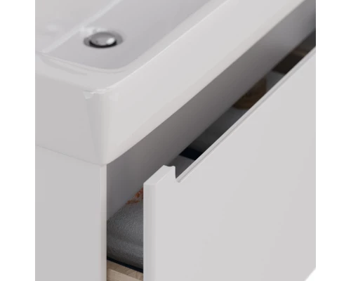 Тумба Lemark BUNO MINI 80 см под 1 раковину, подвесная, 1 ящик, цвет планки: Серый, цвет корпуса, фа