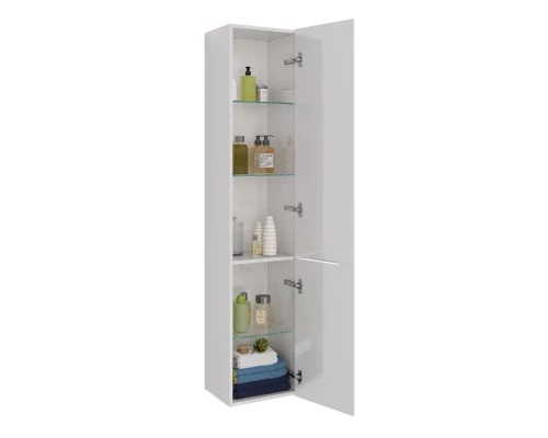 Пенал Lemark MIANO 35 см подвесной/напольный, правый, 2-х дверный, цвет корпуса, фасада: Белый гляне