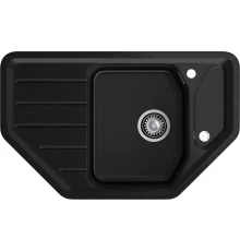 GRANFEST Мойка композит CORNER  GF-C--800E угловая 800*500мм  черный  арт.GF-
