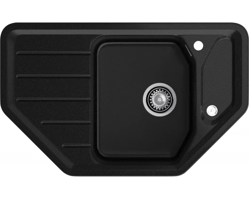 GRANFEST Мойка композит CORNER  GF-C--800E угловая 800*500мм  черный  арт.GF-