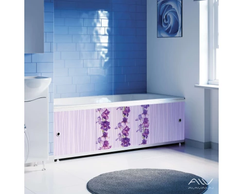 ОПТИМА_Decor Экран для ванны 170 см,ПВХ с офсетной печатью,(ирис-032), ALAVANN