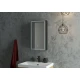 Зеркало-шкаф Mirror Box black Led 350х650 левый