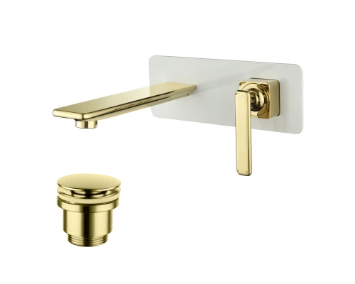 Mista Смеситель для раковины, выс.монолит.излив встроин., р/ОД, золото, LM, LM6426WG