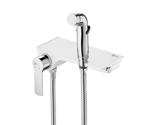 Solo Смеситель для биде, гигиен.душ на стену держ.на теле, р/ОД, хром/белый, LM, LM7168CW