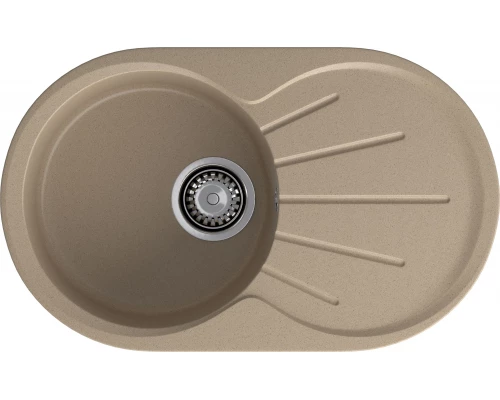 GRANFEST Мойка композит RONDO GF-R--750L  чаша с крылом 750*460мм   песок арт.GF-