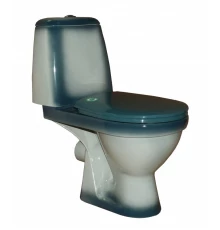 ПРЕМЬЕР Унитаз-компакт с арматурой, сиденьем, креплением, зеленый декор ROSA