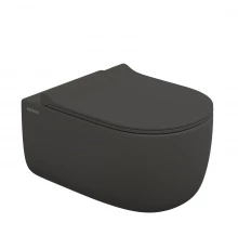 Унитаз подвесной EGO XL, микролифт, быстросъемное, антрацит матовый, BERGES