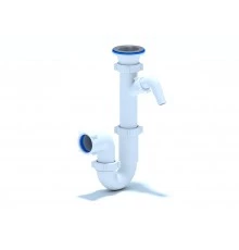 Сифон Ани 1 1/2"*40 прямоточный с отводом стиральной машины, ANI PLAST