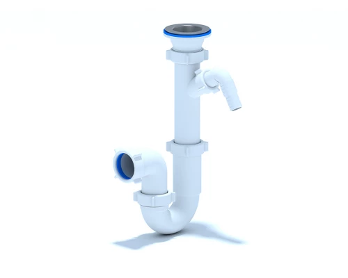Сифон Ани 1 1/2"*40 прямоточный с отводом стиральной машины, ANI PLAST