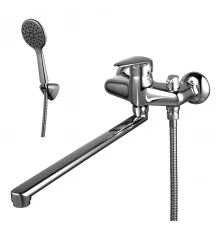 Pramen Смеситель для ванны, плоск.пов.излив 350мм боковой дивертор, р/ОД, хром, LM, LM3317C