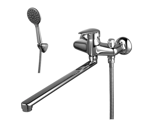 Pramen Смеситель для ванны, плоск.пов.излив 350мм боковой дивертор, р/ОД, хром, LM, LM3317C