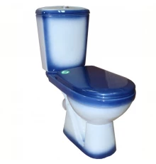 КОМФОРТ Унитаз-компакт (КОМФОРТ+) с арматурой, сиденьем, креплением, синий ROSA