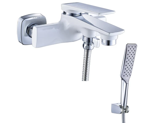 Allegro Смеситель для ванны, монолитный излив 172мм лейка, р/ОД, хром/белый, LM, LM5914CW