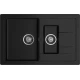 GRANFEST Мойка композит QUADRO GF-Q--775KL 1.5-чаш+крыло 775*500мм   черный арт.GF-