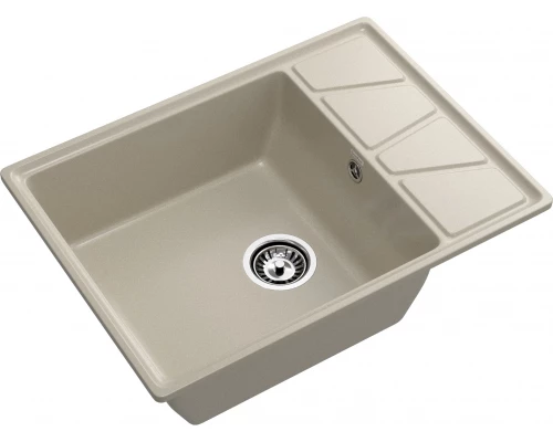 GRANFEST Мойка композит VERTEX, GF-V-680L, чаш+кр 680*500, топаз