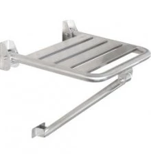 Сиденье для душа с дополнительной трубкой опоры из нержавеющей стали матовой, шт