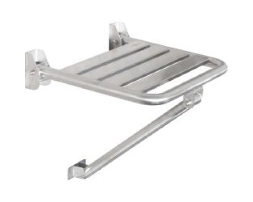 Сиденье для душа с дополнительной трубкой опоры из нержавеющей стали матовой, шт