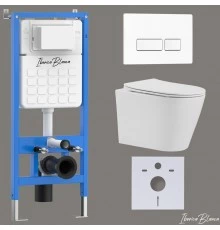 Комплект 3в1 IBERICA BLANCA инсталляция SILENCIO, унитаз BURGOS ALTO белый, кнопка смыва ESTI-R белый глянцевый (IB001.BRA.231.211)
