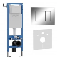Комплект 2в1 IBERICA BLANCA инсталляция SILENCIO MINI, кнопка смыва ESTI-S хром глянцевый (IB.001M.852)