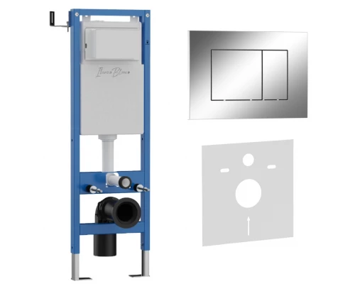 Комплект 2в1 IBERICA BLANCA инсталляция SILENCIO MINI, кнопка смыва ESTI-S хром глянцевый (IB.001M.852)