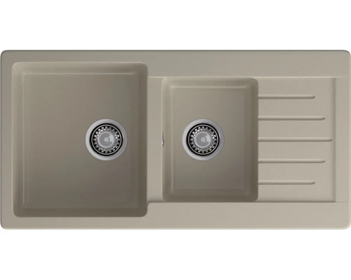 GRANFEST Мойка композит PRACTIK GF-P--980KL  2 чаши с  крылом 980*510 мм топаз  арт.GF-