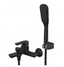 Ursus Смеситель для ванны, монолитный излив 187мм, р/ОД, черный, LM, LM7214BL