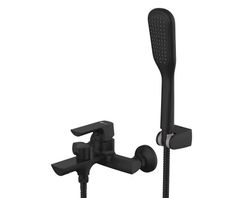 Ursus Смеситель для ванны, монолитный излив 187мм, р/ОД, черный, LM, LM7214BL