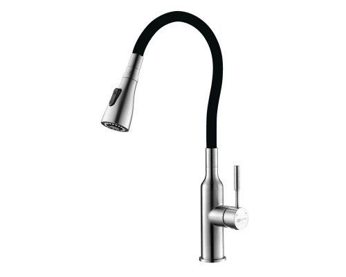 Expert Смеситель для кухни, гиб.излив 203мм, р/ОД, матовый/черный, LM, LM5082S-Black