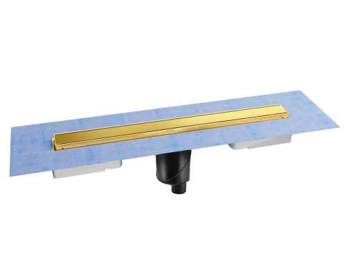 Желоб водосток В1 KERAMIK 600, золото глянец, S-сифон D50/105 H50 вертикальный, BERGES