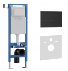 Комплект 2в1 IBERICA BLANCA инсталляция SILENCIO MINI, кнопка смыва INOX-S черный матовый (IB.001М.016.04)