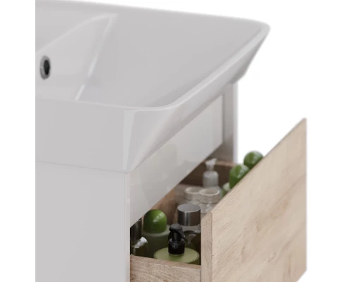 Тумба Lemark COMBI 45см под 1 раковину, подвесная/напольная, 2 ящика, цвет фасада: Дуб кантри, цвет 