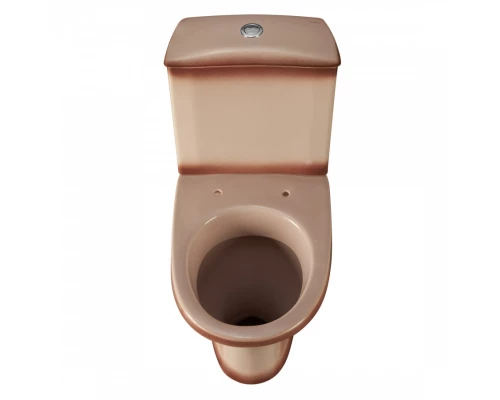 Унитаз-компакт "Вест" наклонный выпуск, с кнопочной арматурой и сиденьем, бежевый. SANTERI