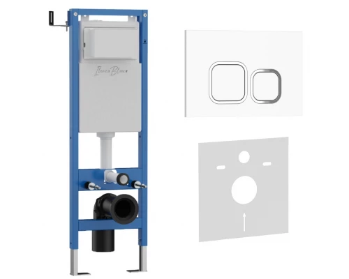 Комплект 2в1 IBERICA BLANCA инсталляция SILENCIO MINI, кнопка смыва ESTI-Q белый глянцевый (IB.001M.831)