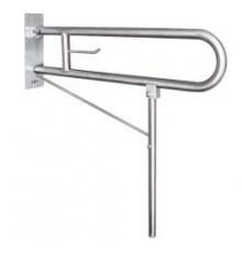 Полукруглый поручень для людей с ограниченными возможностями  с дополнительным опорой, глянцевый.