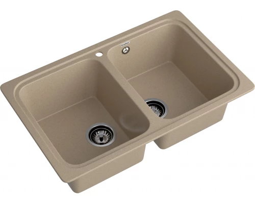 GRANFEST Мойка композит STANDART GF-S--780K  2 чаши 780*510 мм  песочный арт.GF-