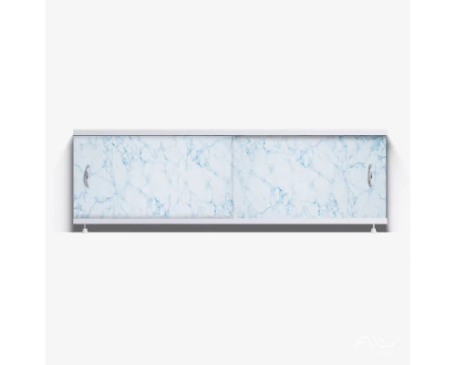 КЛАССИК Экран для ванны 150 см, полистирол,(бело-голубой мрамор-003), ALAVANN