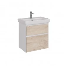 Тумба Lemark COMBI 70 см под 1 раковину, подвесная/напольная, 2 ящика, цвет фасада: Дуб кантри, цвет