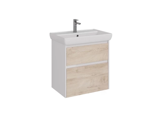 Тумба Lemark COMBI 70 см под 1 раковину, подвесная/напольная, 2 ящика, цвет фасада: Дуб кантри, цвет