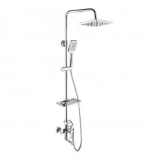 RS5 Смеситель для ванны-душа, пов.излив 154мм с верх.лейкой 'Троп.дождь', р/ОД, хром,ROS,RS50-46