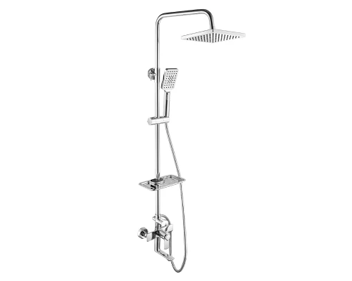 RS5 Смеситель для ванны-душа, пов.излив 154мм с верх.лейкой 'Троп.дождь', р/ОД, хром,ROS,RS50-46