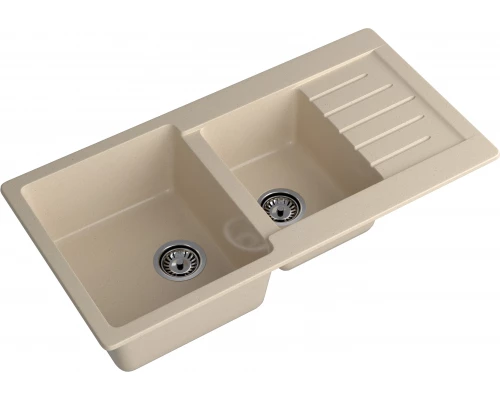 GRANFEST Мойка композит PRACTIK GF-P--980KL  2 чаши с  крылом 980*510 мм, кашемир