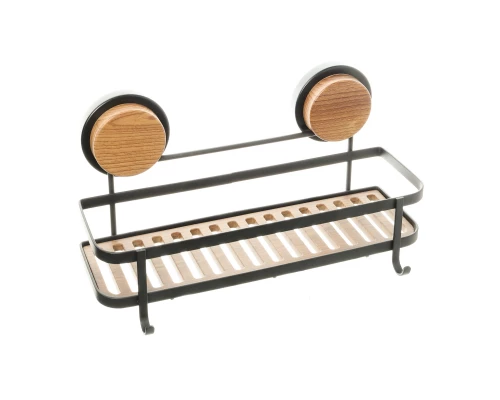 Полка прямая одноэтажная черная-дерево FIXSEN Magic (FX-950B-1)