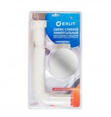 ERLIT Сифон для низких поддонов, в блистере