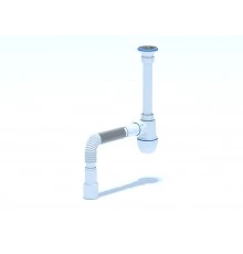 ANI Сифон для раковины 1 1/4"*40мм. c гибкой трубой 40*40/50мм. (длина винта 85мм.), ANI PLAST
