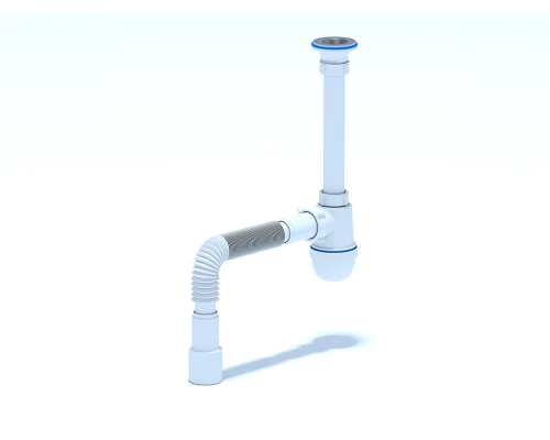 ANI Сифон для раковины 1 1/4"*40мм. c гибкой трубой 40*40/50мм. (длина винта 85мм.), ANI PLAST