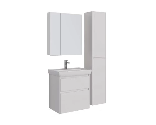 Тумба Lemark COMBI 70 см под 1 раковину, подвесная/напольная, 2 ящика, цвет корпуса, фасада: Белый г