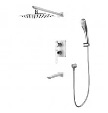 Melange Смеситель для ванны и душа, монолит.излив 197мм встраиваемый, р/ОД, хром/белый, LM, LM4922CW