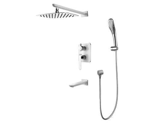 Melange Смеситель для ванны и душа, монолит.излив 197мм встраиваемый, р/ОД, хром/белый, LM, LM4922CW