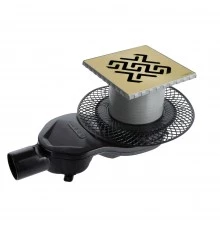 Трап водосток PLATZ Antik 150х150, бронза, S-сифон D50 H60 боковой, BERGES