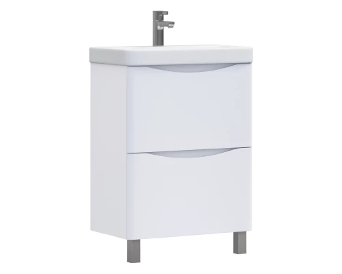 Тумба Glem 60, напольная, 2 ящ., белая (под раковину Glem 60) VIGO